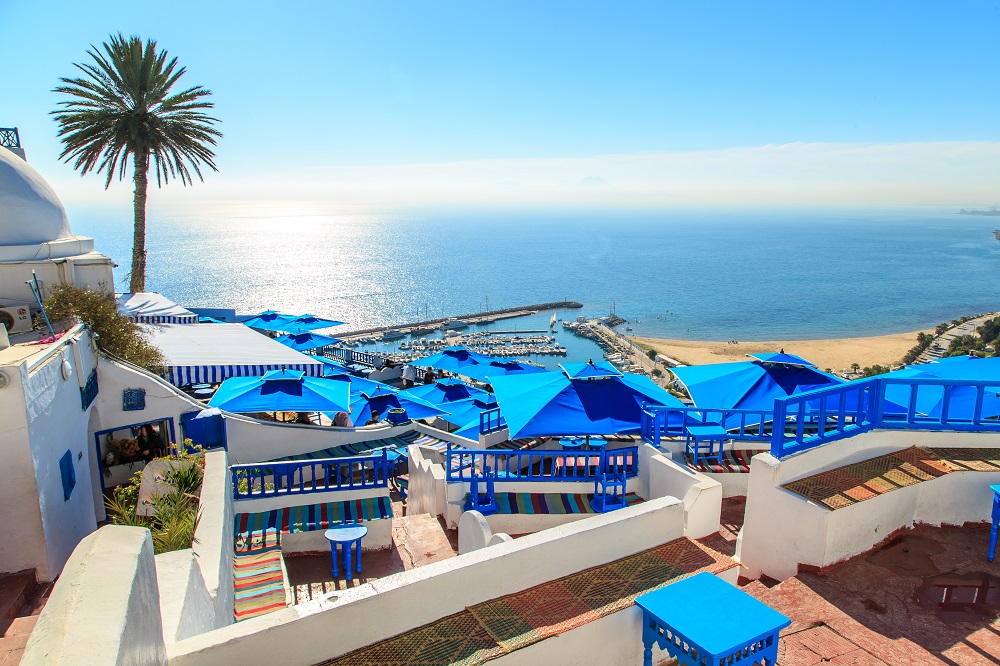 The famous cafe in Sidi Bou Said. The famous cafe in Sidi Bou Said. Eastern fairy tale with a French charm.